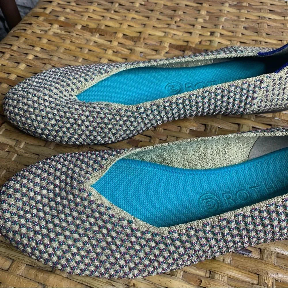 ROTHY'S Limited Edition Round Toe Metallic Multi Flat - Picture 6 of 10